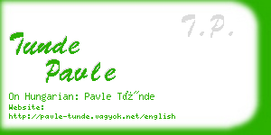 tunde pavle business card